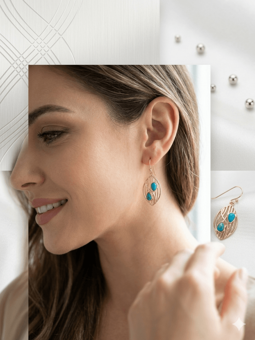 The Turquoise Filigree Drop Earrings