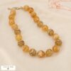 collier-boules-rsine-marbre-acier-inoxydable-0126135-brun-acier-inoxydable