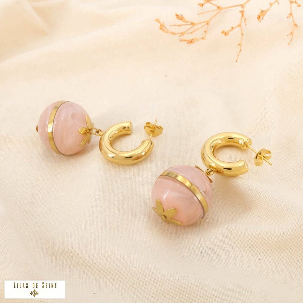 croles-pendantes-acier-inox-boule-rsine-marbre-0326122-rose-acier-inoxydable